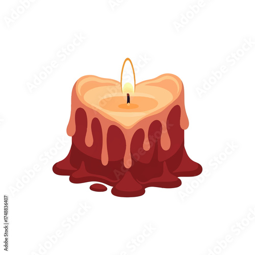 red candle isolated on white background