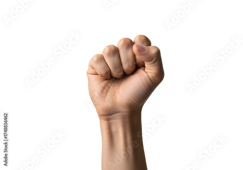Human Hand Clenched In Fist On Transparent Background Isolated View