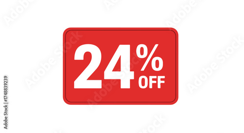 Attractive promo graphic, 24 percent off sale in bold letters, beckoning customers to take advantage of a special deal.  A simple but effective