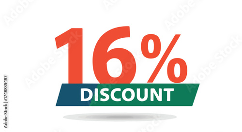 Sixteen Percent Discount Promotional Graphic for Retail Sales and Marketing Strategy Materials
