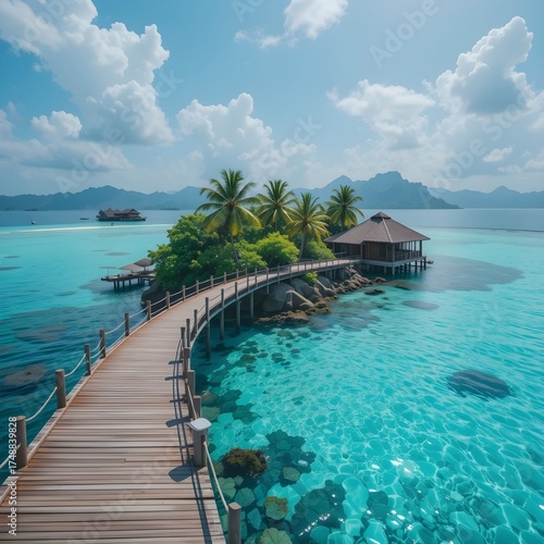 beautiful scenery, vacation spot, holiday place, recreation site, island resort, AI Generative