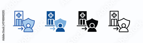 Outpatient Icon Sheet Multiple Style Collection Isolated Vector