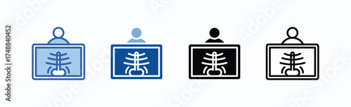 Radiology Icon Sheet Multiple Style Collection Isolated Vector