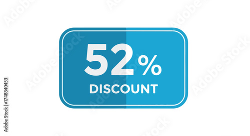 Eye-Catching Fifty-Two Percent Discount Label for Retail Promotions and Marketing Campaigns designed to increase sales and customer engagement