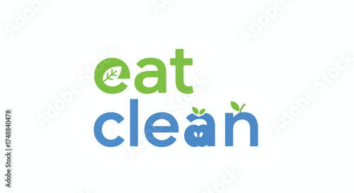 A Fresh Start: Simple and Clean Eating Concept with Organic Symbols Depicting a Healthy Lifestyle choice