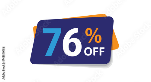 Attractive seventy six percent off banner featuring bright color scheme for promotional campaigns and seasonal sales incentives