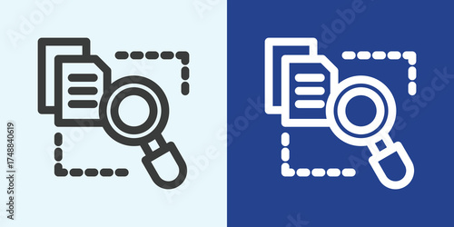 Predictive Analytics Icon Set in Black and White Outline Style