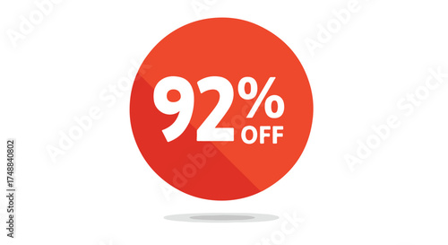 Eye-Catching ninety two Percent Off Deal in a Vivid Red Circle Offers Significant Savings for Shoppers promotions and special marketing offers banner