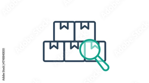 Sourcing icon animation. Animated icon related to products and search. Suitable for user interface, provide visual feedback and more. alpha channel, transparent background