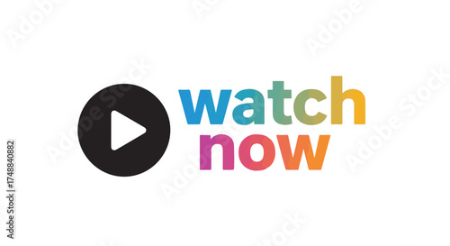 Dynamic button featuring a play icon and vibrant 'Watch Now' text promoting immediate video engagement experience