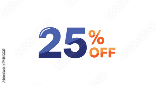 Eye-Catching twenty-five percent Discount Offer Illustration for Promotional Marketing and Advertising Purposes