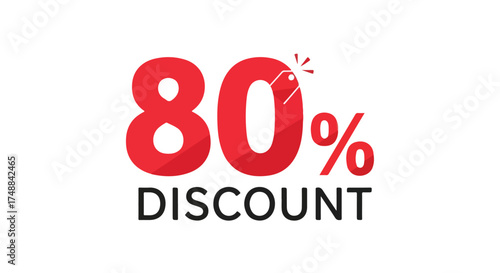 Exclusive offer promotion with eighty percent price cut, special deal advertisement for limited time frame available for consumers, seasonal sale