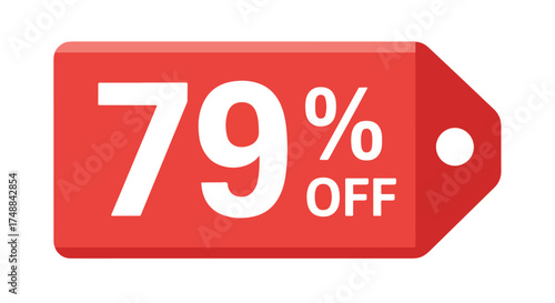 Seventy-Nine Percent Discount Label Design for Sales, Promotional Offers and Retail Marketing Initiatives