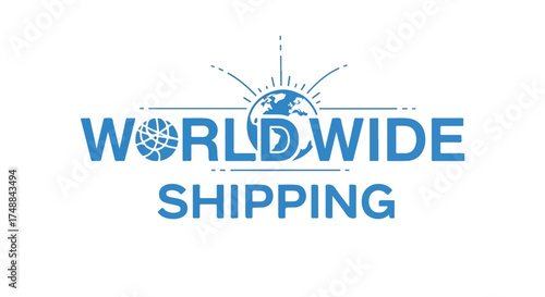 Illustrative Logo Concept Conveying Global Delivery Services and International Transportation Solutions Easily Comprehensible