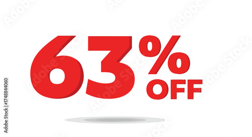 Bold sixty-three percent off promotional graphic showcasing discounts and savings on retail products and services