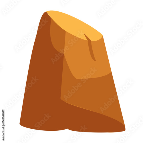 Brown rocky desert mound with textured surface, ideal for rugged, wild, or western landscape design compositions and icons.
