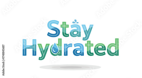 A Creative Typography Design Promoting the Importance of Staying Hydrated Daily with a Colorful and Engaging Aesthetic