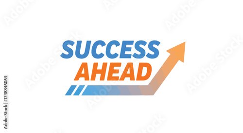 Motivational business graphic illustrating progress and development towards positive outcomes and achieving targets in organizational growth