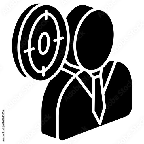 Target Audience Mini Illustration Isometric Icon. Use For Modern Concept, Print, Ui, Ux Kit, Web And App Development. Vector Related To Market, Business, Finace