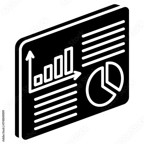 Data Board Mini Illustration Isometric Icon. Use For Modern Concept, Print, Ui, Ux Kit, Web And App Development. Vector Related To Market, Business, Finace