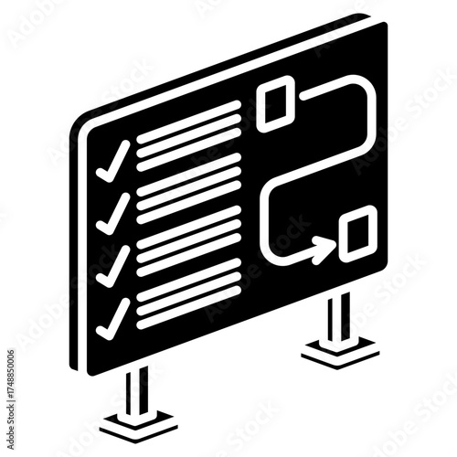 Plan Board Mini Illustration Isometric Icon. Use For Modern Concept, Print, Ui, Ux Kit, Web And App Development. Vector Related To Market, Business, Finace