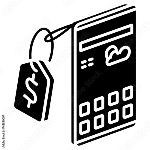 Price Tag Mini Illustration Isometric Icon. Use For Modern Concept, Print, Ui, Ux Kit, Web And App Development. Vector Related To Market, Business, Finace