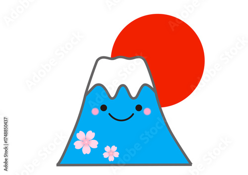 日本をイメージした富士山と日の出