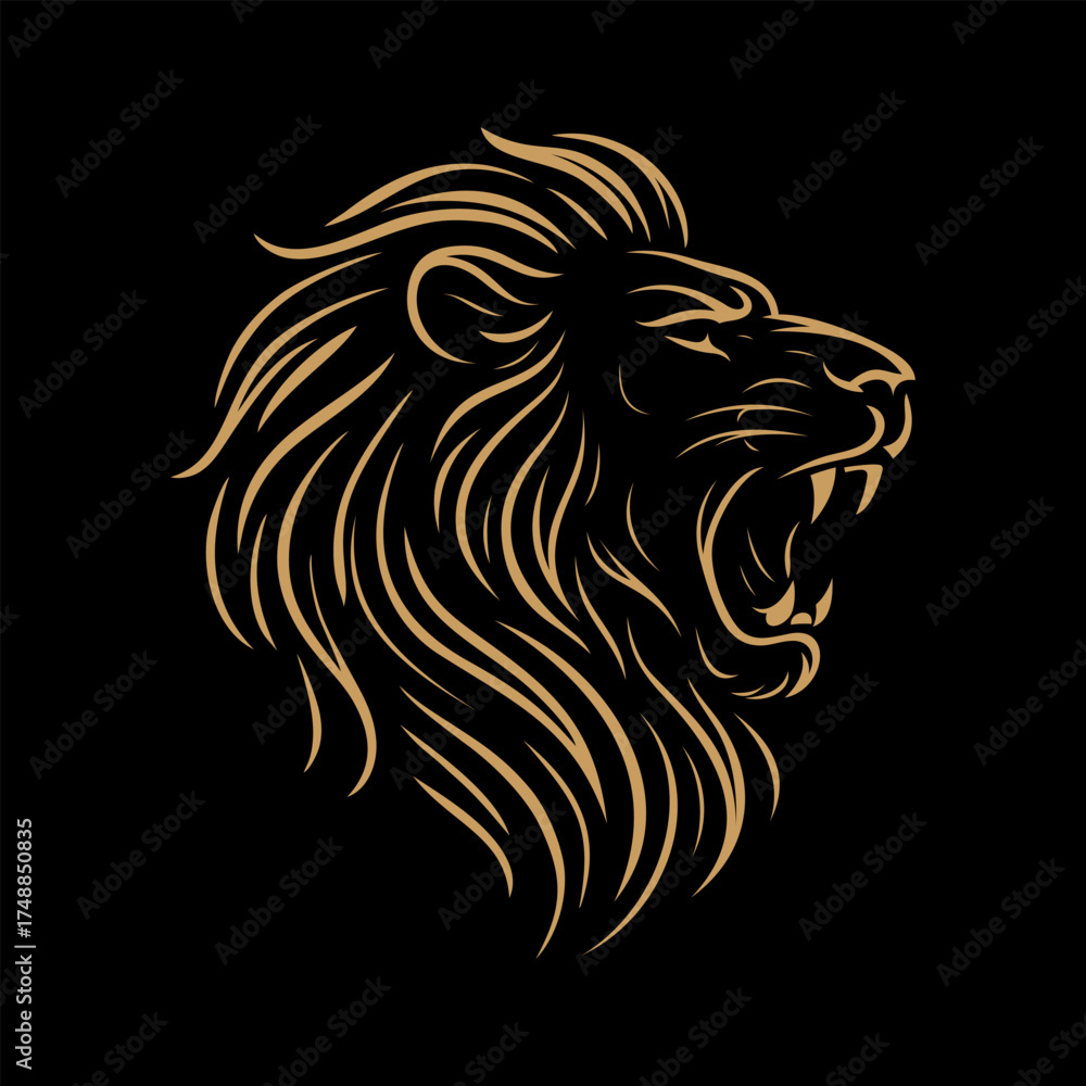 Fototapeta premium Luxury Gold Lion Vector Illustration