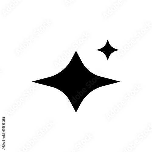 Minimalist Black Sparkle or Shine Symbol