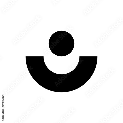 Minimalist Abstract Geometric Black and White Icon