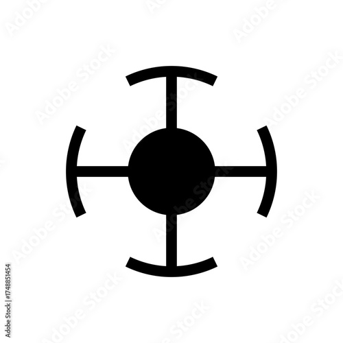 Minimalist Black Crosshair Target Sight Symbol