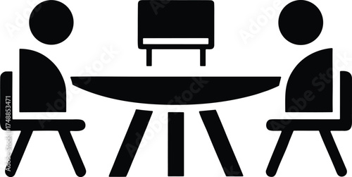 Discussion Table vector icon.