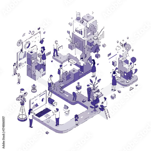 Dynamic Digital Network Vector Illustration for Global Connectivity & Data Visualization