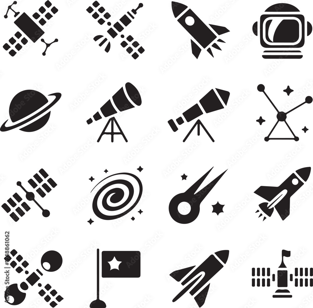 Obraz premium Space exploration objects and celestial bodies satellite