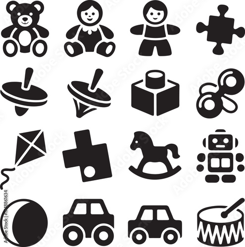 Teddy bear doll puzzle spinning top building block rattle kite cross rocking horse robot ball car drum