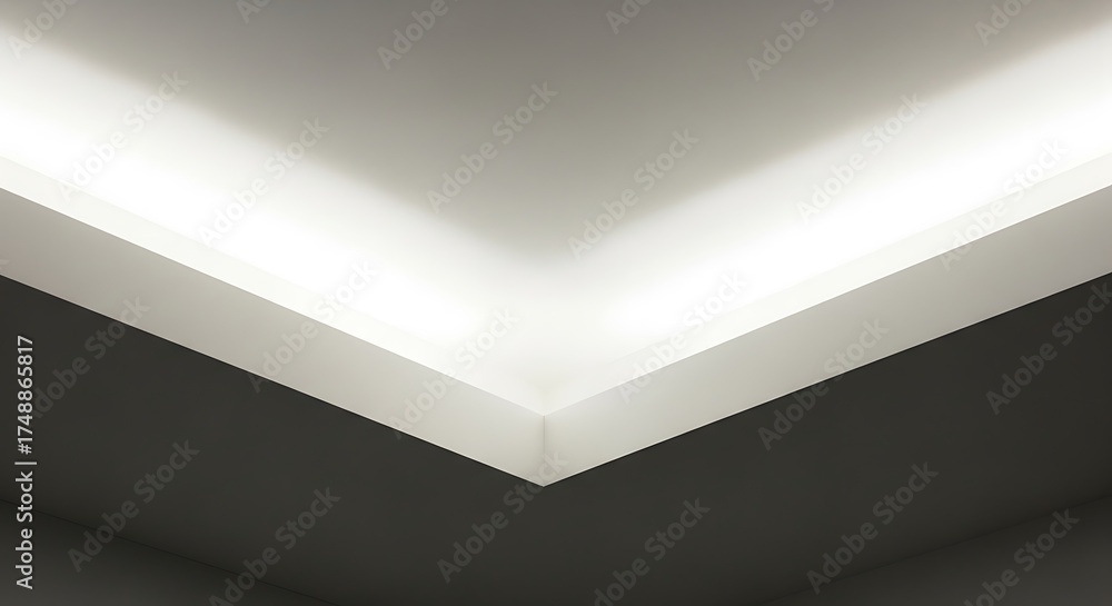 Fototapeta premium Modern architectural detail showcasing minimalist design and indirect light