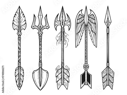 Set of arrows medieval style