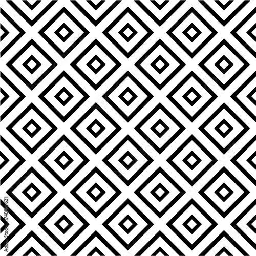 Geometric black and white diamond pattern creates a visually striking and modern abstract design element