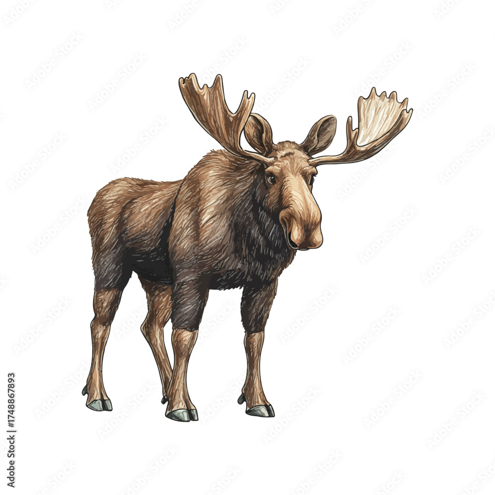 Obraz premium moose hand drawn illustration