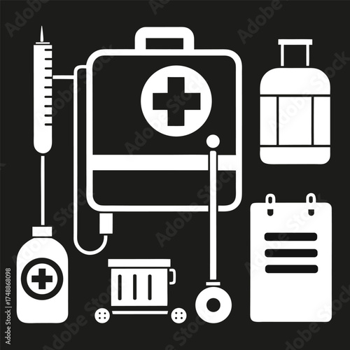 medical icons set