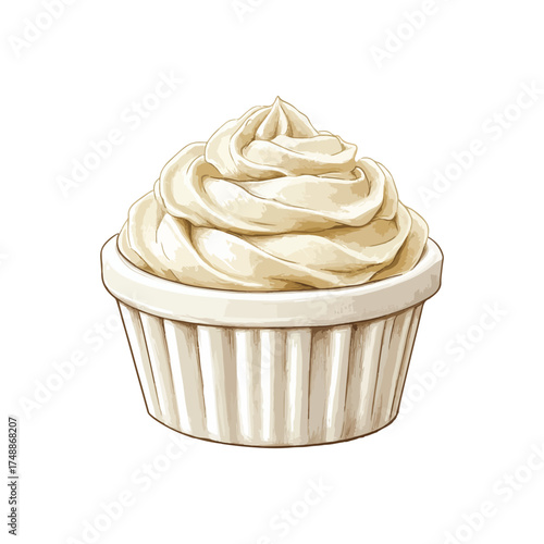 white chocolate mousse hand drawn illustration