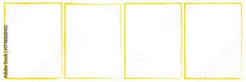 Grunge photo frame template collection. Grunge frames for photo collage, stories and social network media. Rectangular old rough edge effect border for picture overlay. Set of vector illustration