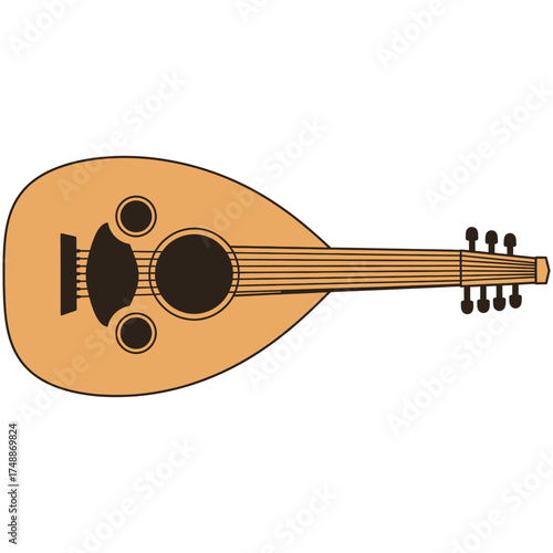 Elegant oud illustration for music lovers adds a touch of culture and sophistication
