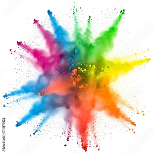 Explosion of Vibrant Colors - A Dynamic Powder Burst.