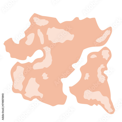 Tinea Versicolor Illustration for science education, representing cellular biology and microscopic life, perfect for educational materials or scientific diagrams, vector derived