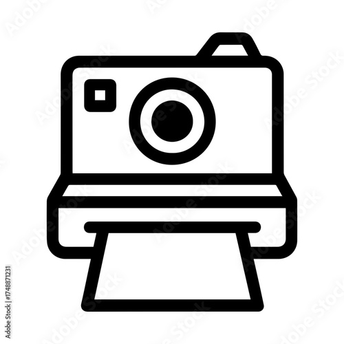 Polaroid camera icon with transparent background
