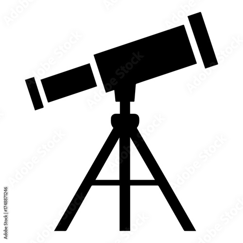 Telescope on tripod icon with transparent background
