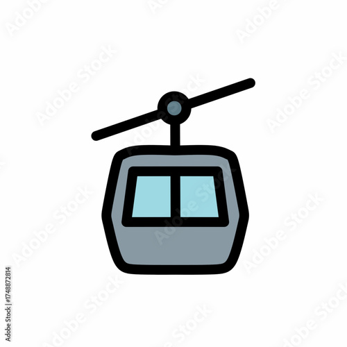 Cable Car Vector Illustration: Icon for Mountain Transport and Skiing