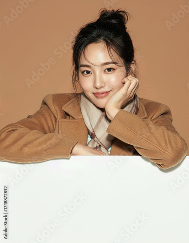 Korean Female Beauty Model with Autumn Mood (AI Generated)