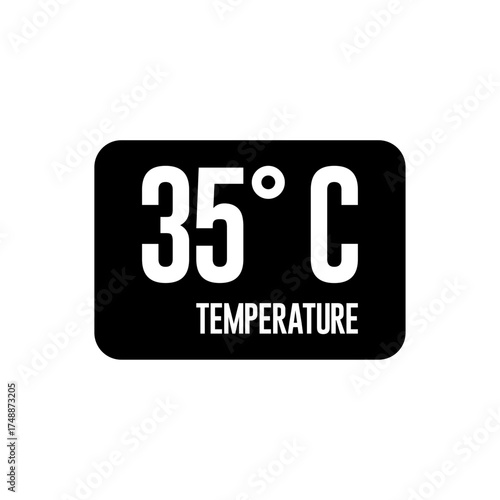 35° C, Temperature degrees celsius vector isolated on white background template